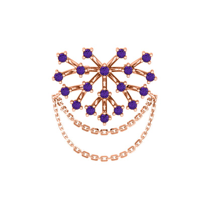 Spilla RKC Moissanite in argento sterling 925 placcata in oro giallo 14 carati Peso del prodotto 3,00 GM Altezza 23,00 MM