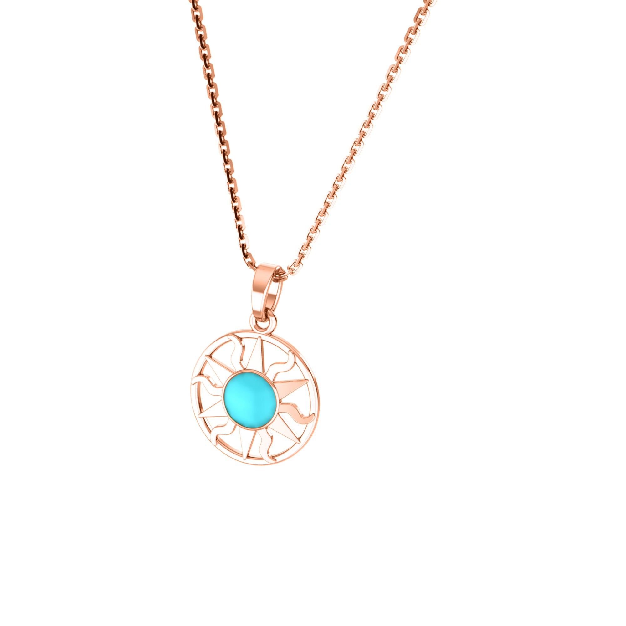 RKC Emaille-Sonnenanhänger, 925er Silberschmuck, 14 Karat Gelbgold vergoldet, Produktgewicht: 4,00 g, Höhe: 12,50 mm