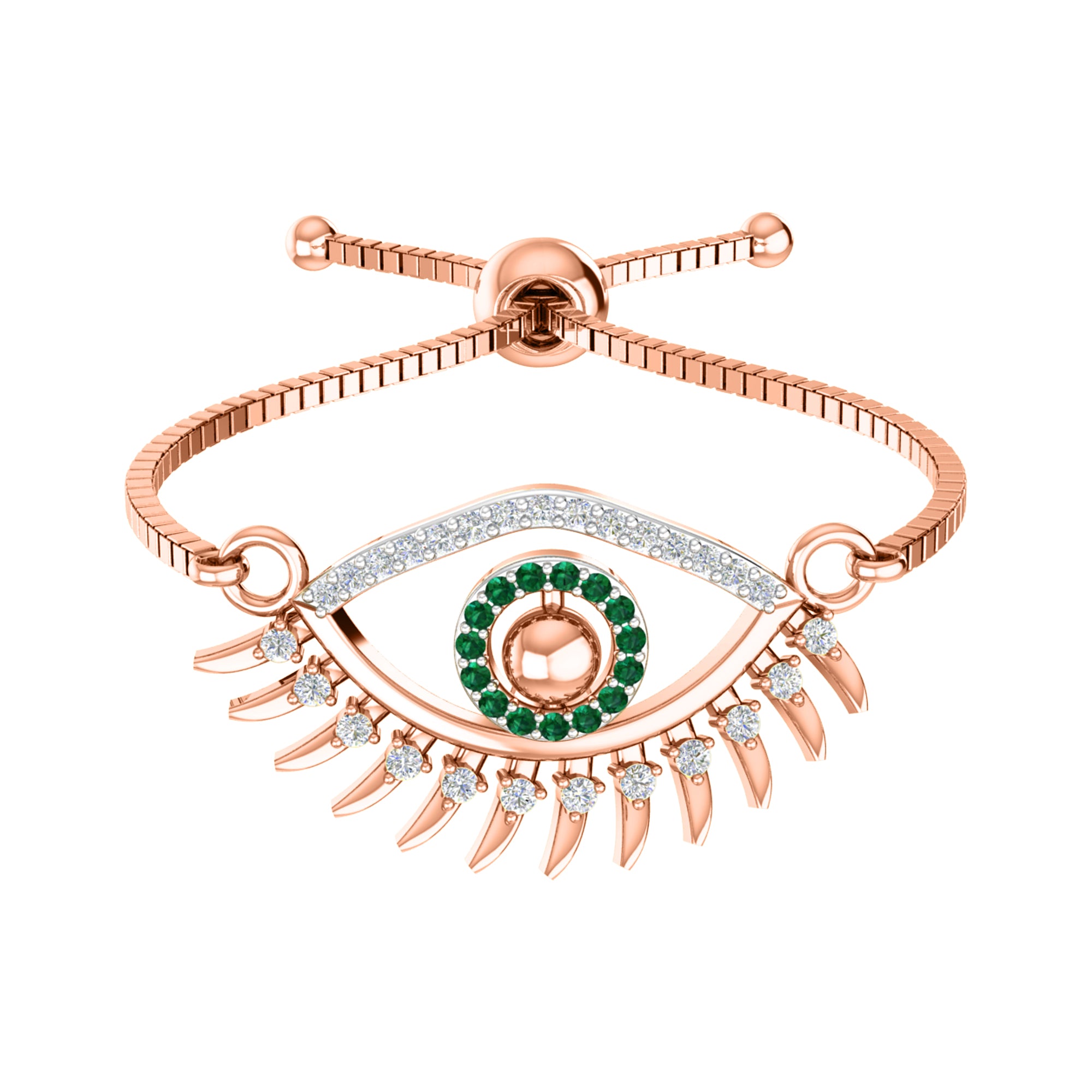 Bracciale da donna con pietre preziose multiple in argento sterling 925 RKC da 0,14 ct, placcato in oro giallo 14 carati, peso 3,80 GM, altezza 10,00 mm