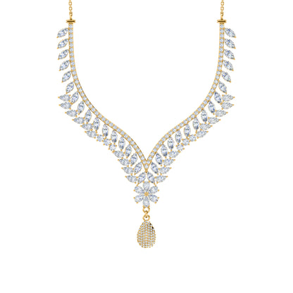 Charmante RKC 18 CT Moissanit-Halskette, 925er Silber, 14 Karat Roségold plattiert, Produktgewicht: 17,00 GM, Höhe: 100,00 mm