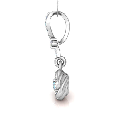 RKC 925 Sterling Silber Blumentropfen 0,35 Karat Moissanit-Anhänger, 14 Karat zweifarbig vergoldet, Gewicht 2,8 g, Höhe 18 mm