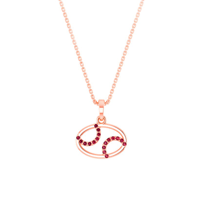RKC Rose Gold Oval Shape Charming Pendant With Chain