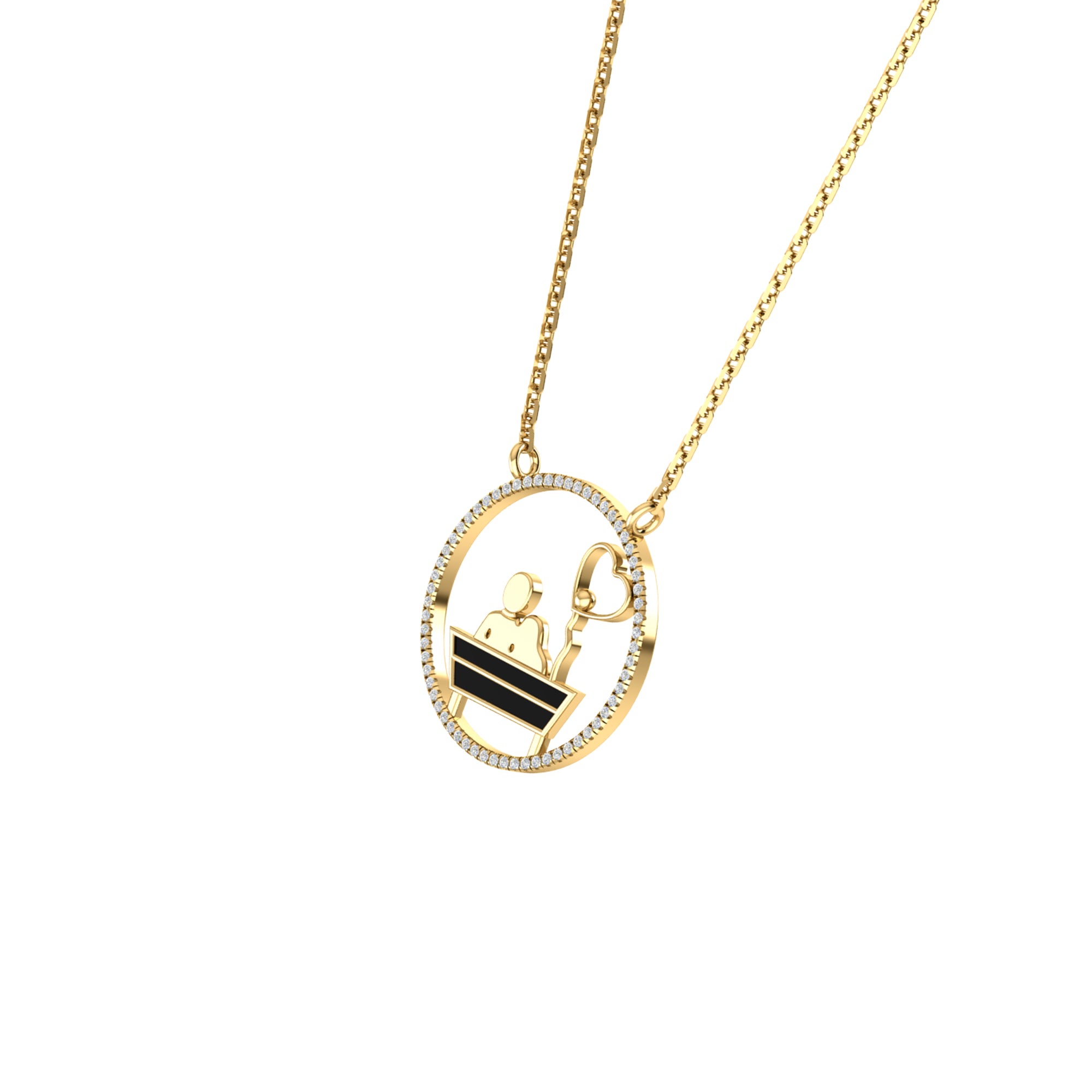 RKC 0,16 Karat Moissanit-Emaille-Anhänger, 925er Silber, Schmuck, 14 Karat Roségold vergoldet, Produktgewicht: 3,80 g, Höhe: 20,00 mm