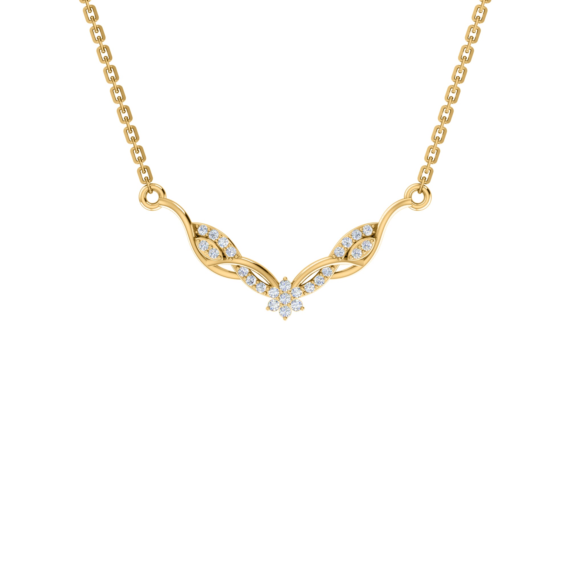 RKC 2,4 CT bezaubernde Moissanit-Halskette, 925er Silber, 14 Karat Gelbgold plattiert, Produktgewicht: 4,50 GM, Höhe: 16,50 mm