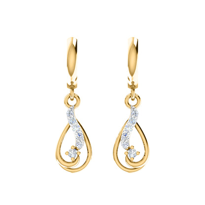 Ciondolo in moissanite da 0,40 ct in argento dorato RKC 925 con peso di 3,60 g e orecchino da 2,30 g con placcatura in oro giallo 14 carati