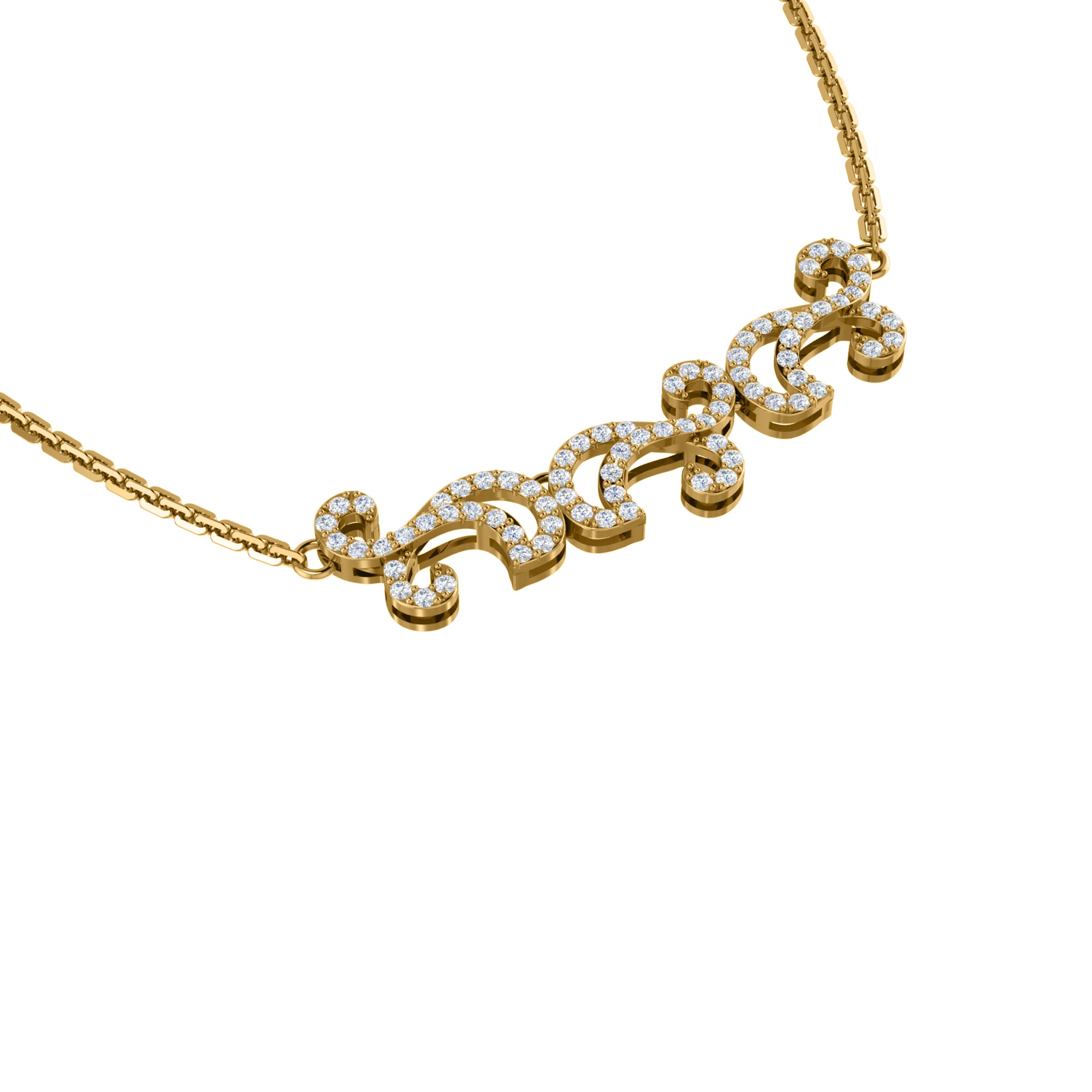 Collana affascinante con moissanite RKC 1.1 CT Argento 925 placcato oro rosa 14k Peso del prodotto 5,50 GM Altezza 11,00 MM