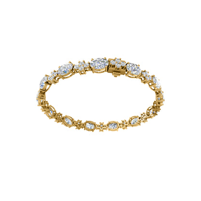 RKC 925 Sterling Silwer 19.37 CT Moissanite vir Vroue-armband 14K Geelvergulde Gewig 14.00 GM