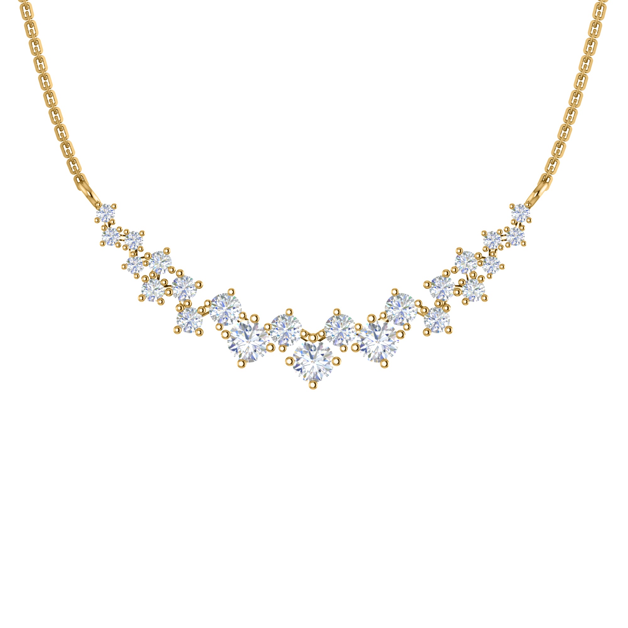 Collana affascinante con moissanite RKC da 10,35 CT Argento 925 placcato oro rosa 14k Peso del prodotto 4,80 GM
