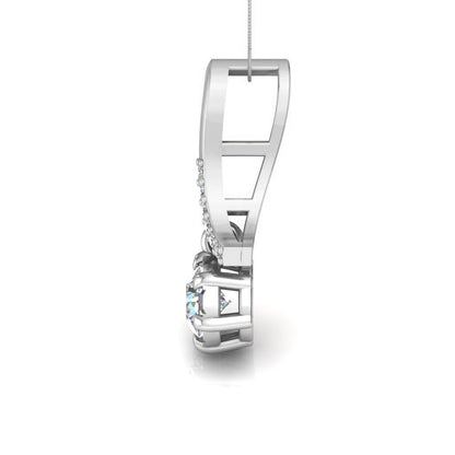 Ciondolo in moissanite da donna con goccia in argento sterling 925 RKC da 0,30 CT, per donna, placcato in oro rosa 14 carati, peso 3,1 g, altezza 16 mm