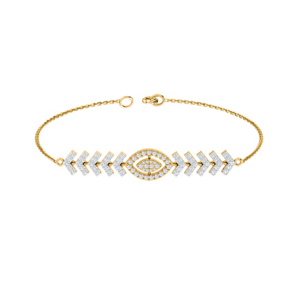 Pietra preziosa RKC in argento sterling 925 da 1,1 CT per bracciale da donna Placcato in oro giallo 14 carati Peso 6,00 GM