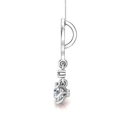 Ciondolo in moissanite da 0,27 ct con due pietre in argento con finitura in oro bianco RKC, regalo per lei, altezza 20,00 mm, peso 2,6 g