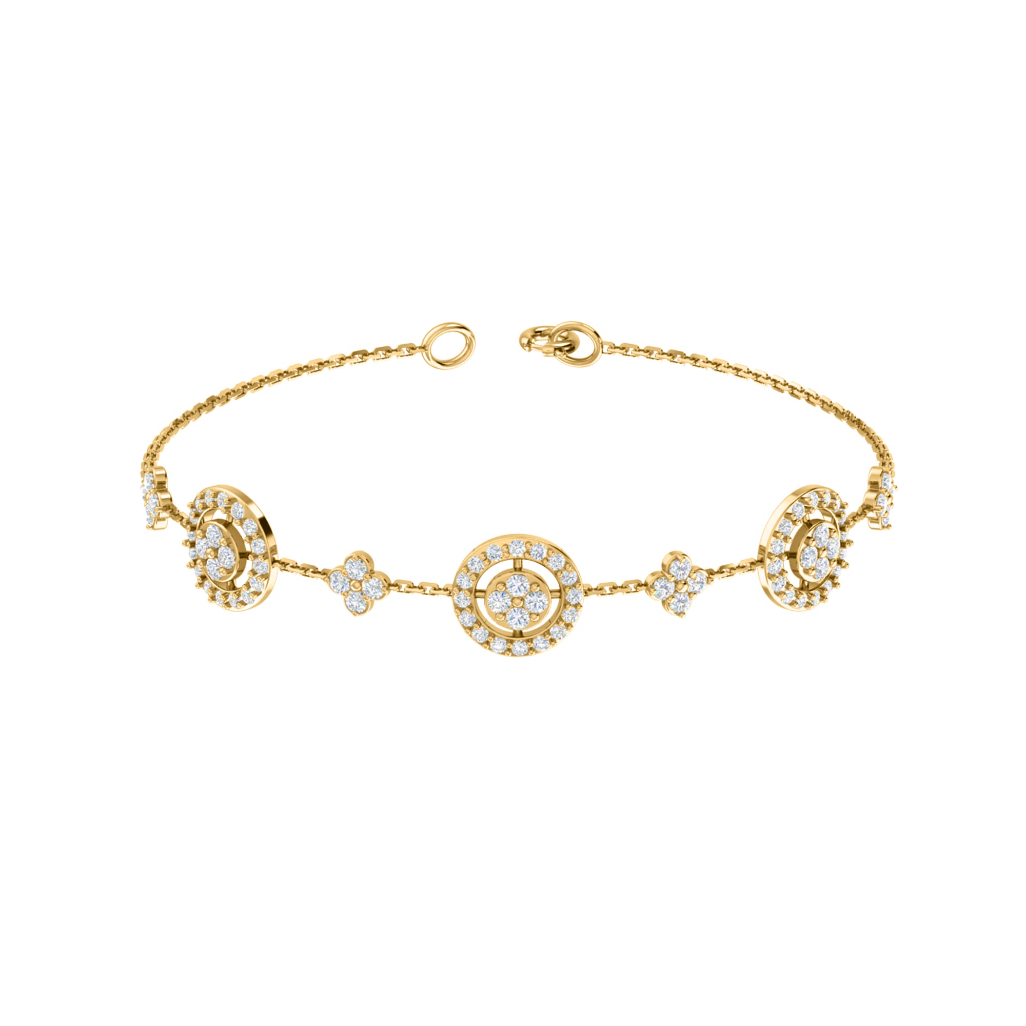 Bracciale da donna in argento sterling RKC 925 con moissanite da 1,56 ct, placcato in oro rosa 14 carati, peso 5,85 g