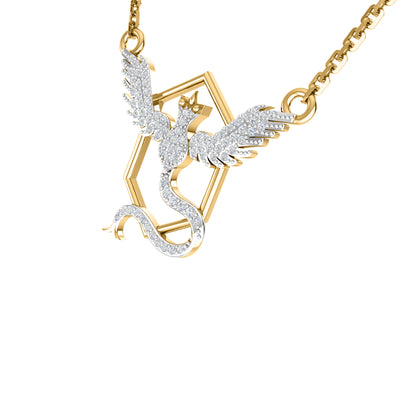 RKC 2,1 CT Moissanit Charm Halskette 925 Silber 14k Gelbgold plattiert Produktgewicht 4,00 GM Höhe 18,00 MM