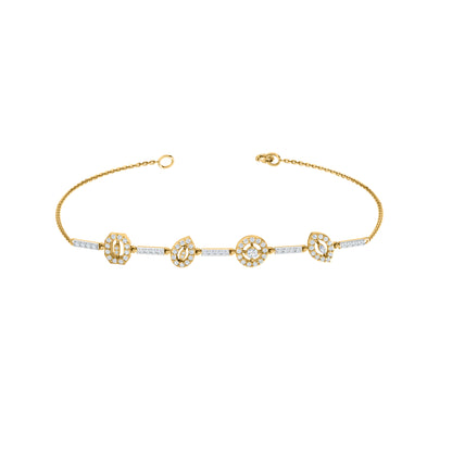 RKC Damenarmband aus 925er-Sterlingsilber, 1,16 Karat, 14 Karat Weißgold vergoldet, Gewicht 5,20 g, Höhe 81,30 mm