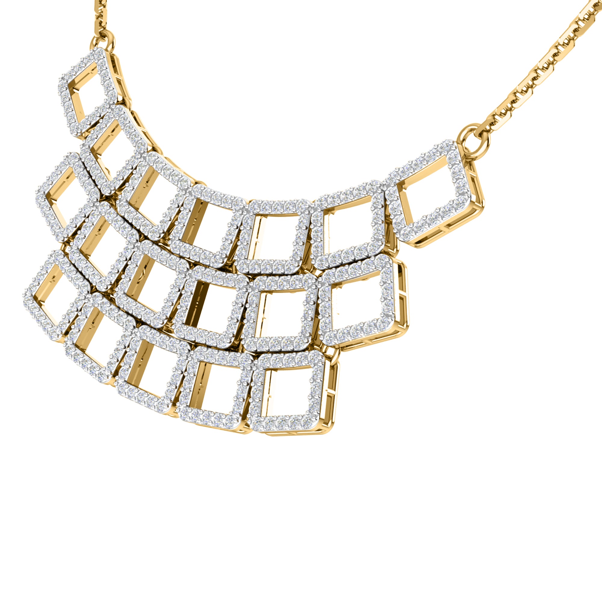 RKC 2,6 CT Moissanit-Halskette, 925er Silber, 14 Karat Gelbgold plattiert, Produktgewicht: 8,00 GM, Höhe: 20,00 mm