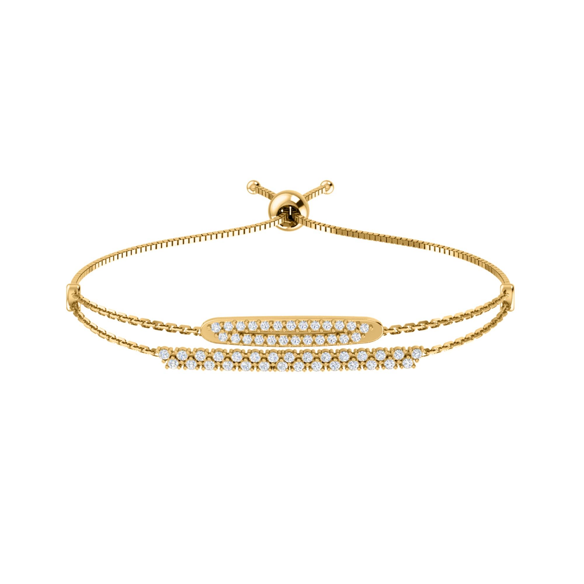 RKC Damen-Armband aus 925er-Sterlingsilber mit 0,81 Karat Moissanit, 14 Karat Gelbgold vergoldet, Gewicht 4,50 g, Höhe 36,85 mm