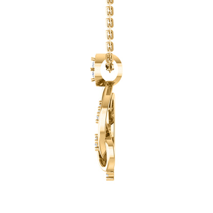 RKC 925 Silber Golden Gesamtgewicht 0,32 ct Moissanit Anhänger Gewicht 3,70 gm und Gewicht Ohrring 1,80 gm Set mit 14K Gelbgold plattiert