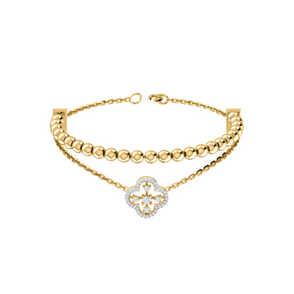 RKC Damen-Armband aus 925er-Sterlingsilber mit 0,39 Karat Moissanit, 14 Karat Gelbgold vergoldet, Gewicht 11,50 g