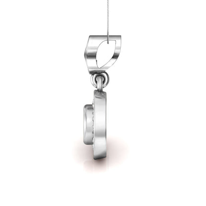 RKC Silver Halo 0,55 CT Moissanit runder Damen-Anhänger, 925er Silber, Gewicht 2,8 g, Höhe 15 mm