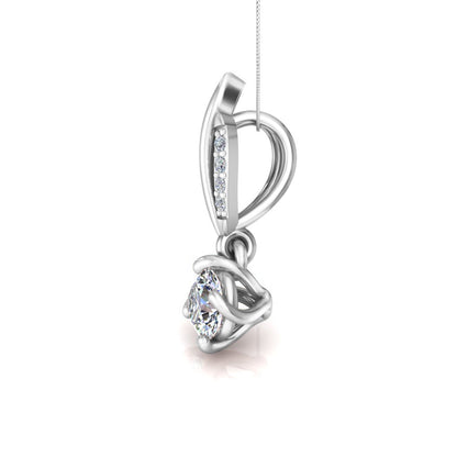 RKC 925 Sterling Silber Solitär-Blumen-Moissanit-Anhänger mit vier Zinken, 14 Karat Weißgold vergoldet