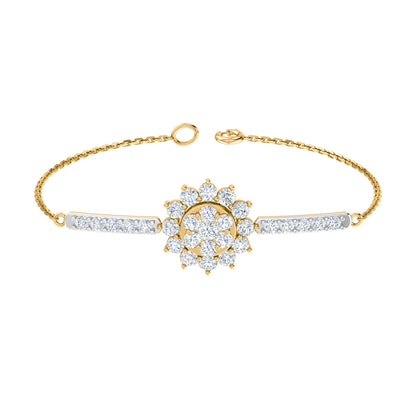 Pietra preziosa RKC in argento sterling 925 da 2,57 CT per bracciale da donna Placcato in oro rosa 14 carati Peso 5,50 GM