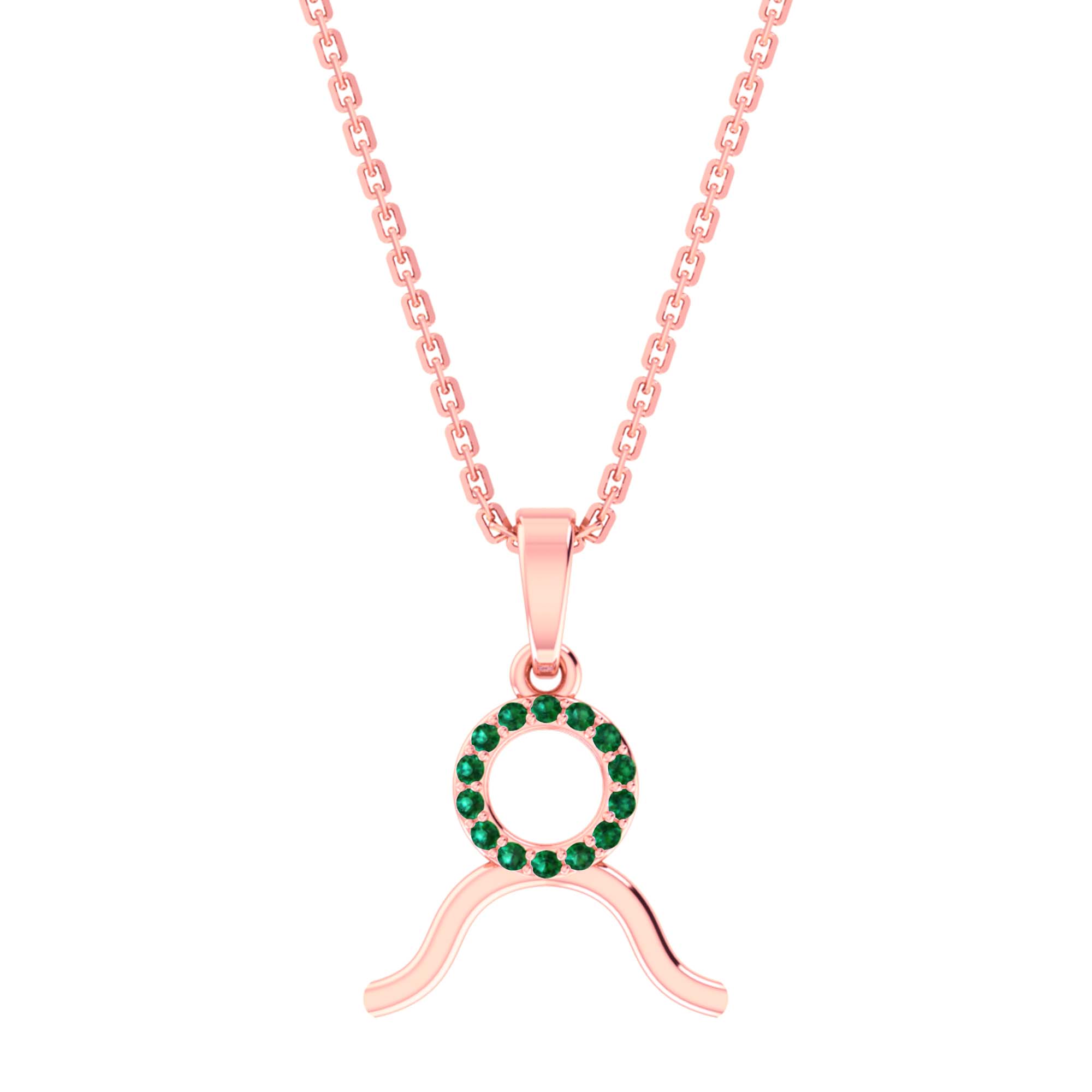 RKC Golden Cubic Zirconia With Chain Zodiac Pendant Necklace