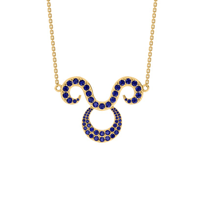 RKC 1,60 ct Moissanit Charming Aries Halskette Set 925 Silber 14 Karat Gelbgold plattiert Gewicht 5,00 g Höhe 25,40 mm
