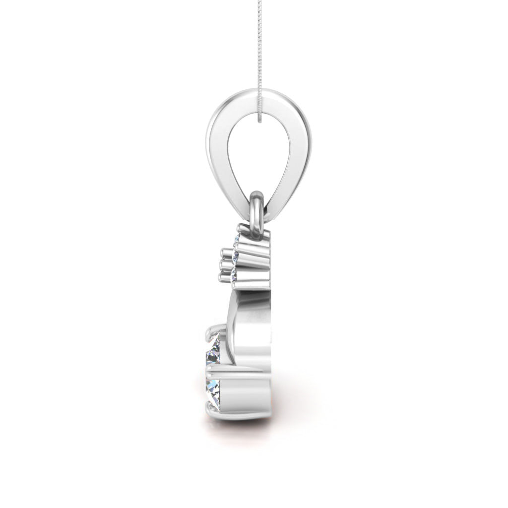 RKC Damen-Anhänger aus 925er-Sterlingsilber, mit 14 Karat Weißgold vergoldet