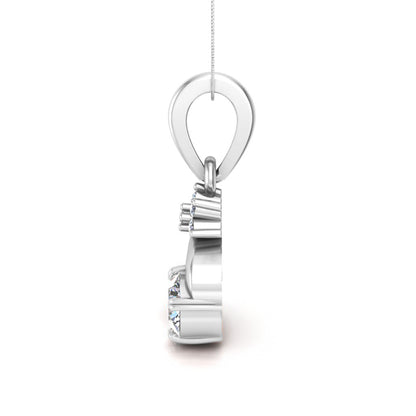 RKC Damen-Anhänger aus 925er-Sterlingsilber, mit 14 Karat Weißgold vergoldet