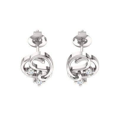RKC 925 Silber Golden Gesamtgewicht 0,32 ct Moissanit Anhänger Gewicht 3,70 gm und Gewicht Ohrring 1,80 gm Set mit 14K Gelbgold plattiert