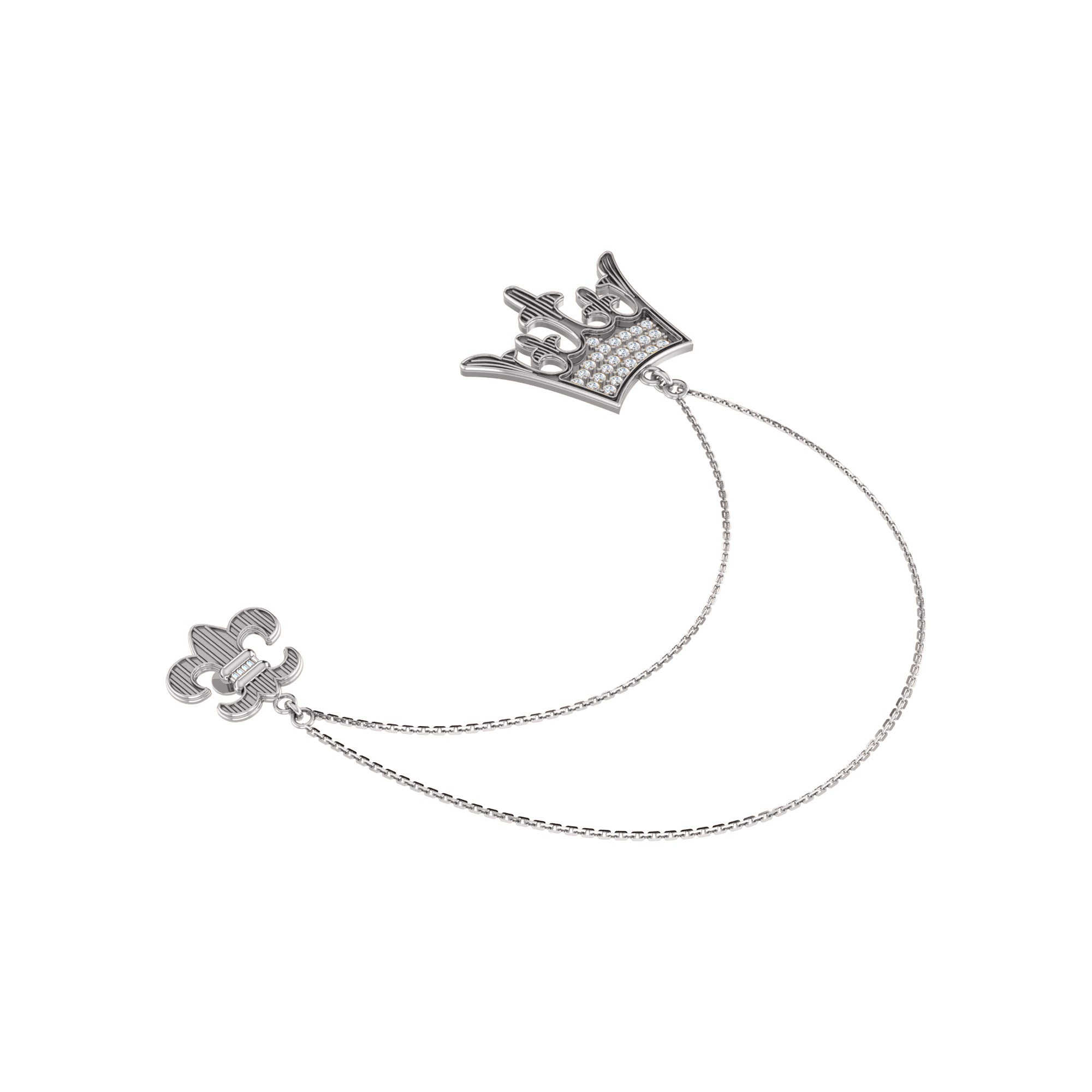 RKC 1,35 Karat 925er Sterlingsilber-Moissanit-Kronenbrosche, 14 Karat Gelbgold vergoldet, Produktgewicht 10,00 g