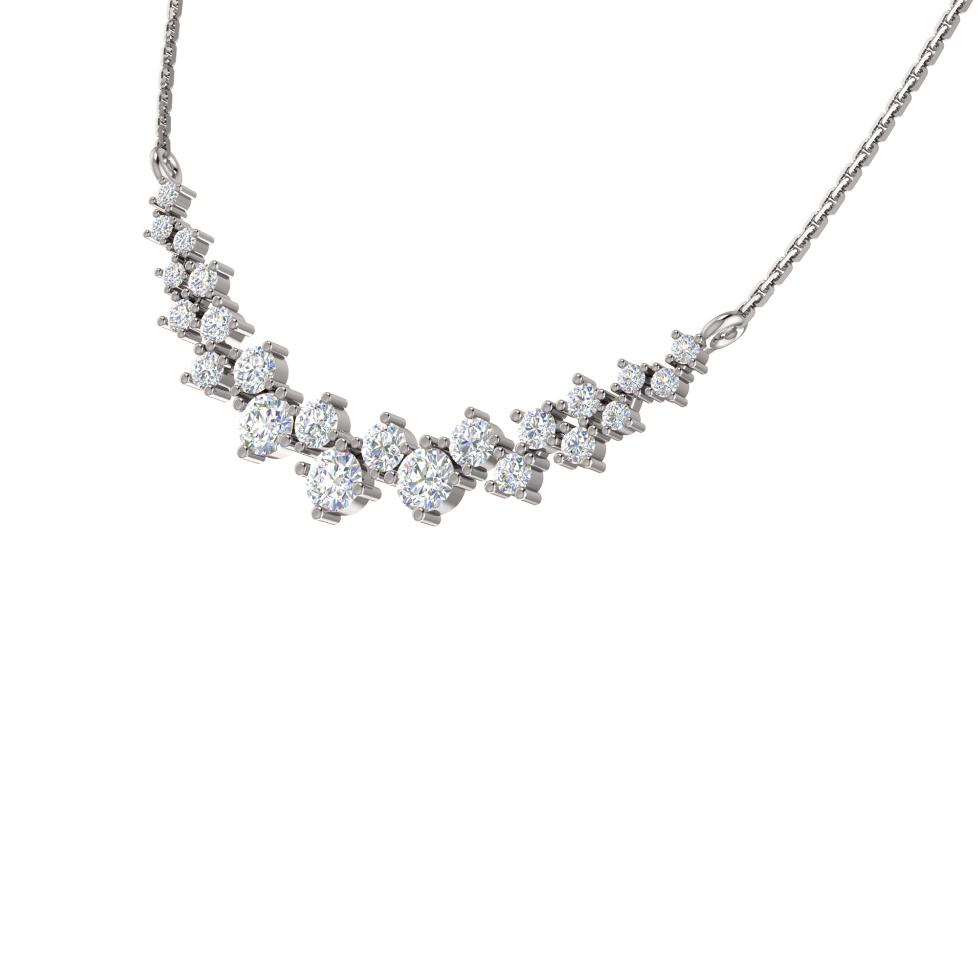 Collana affascinante con moissanite RKC da 10,35 CT Argento 925 placcato oro rosa 14k Peso del prodotto 4,80 GM