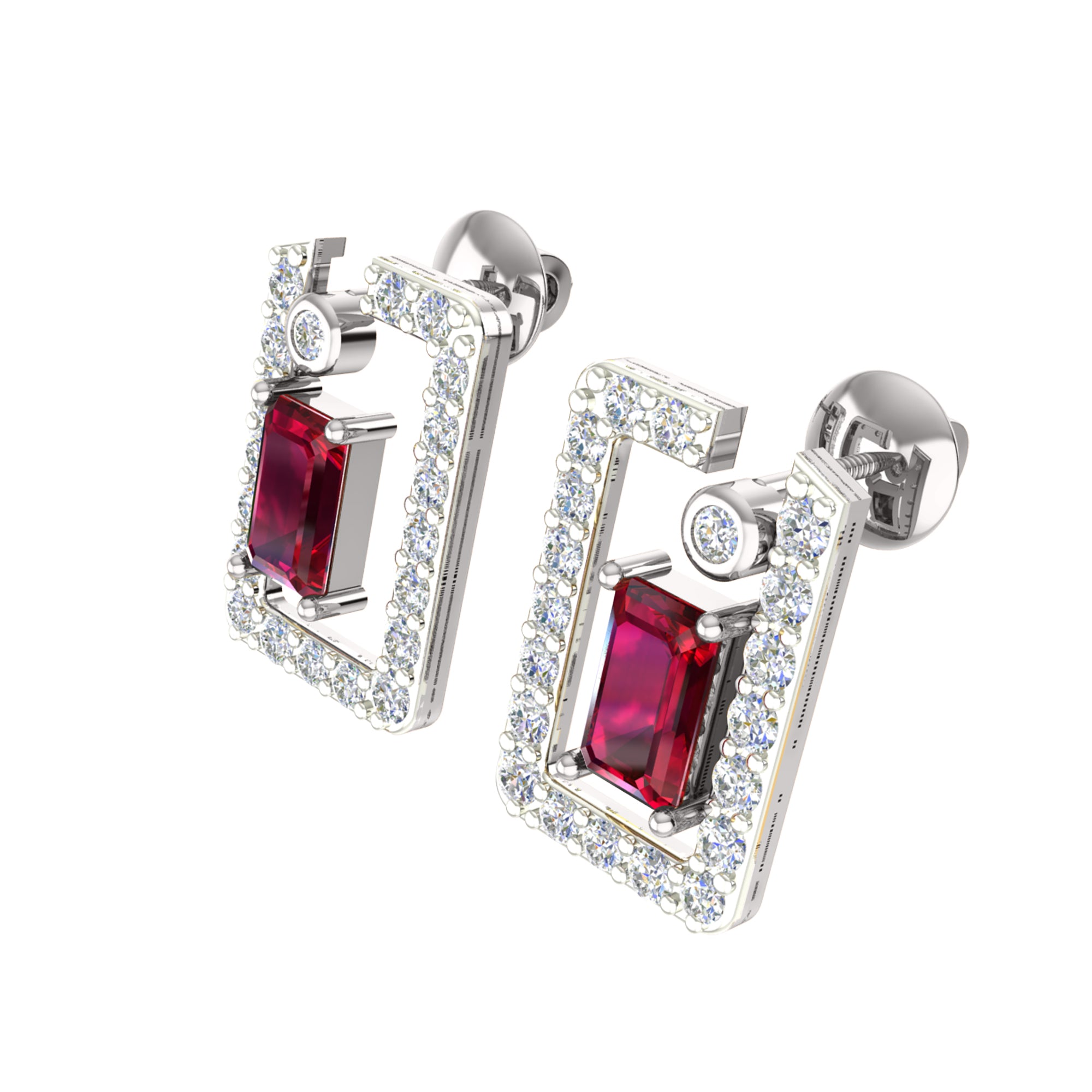 Ciondolo con rubino in argento dorato RKC 925 da 1,00 ct totale, peso 3,70 g e orecchino da 2,10 g, set con placcatura in oro giallo 14 carati