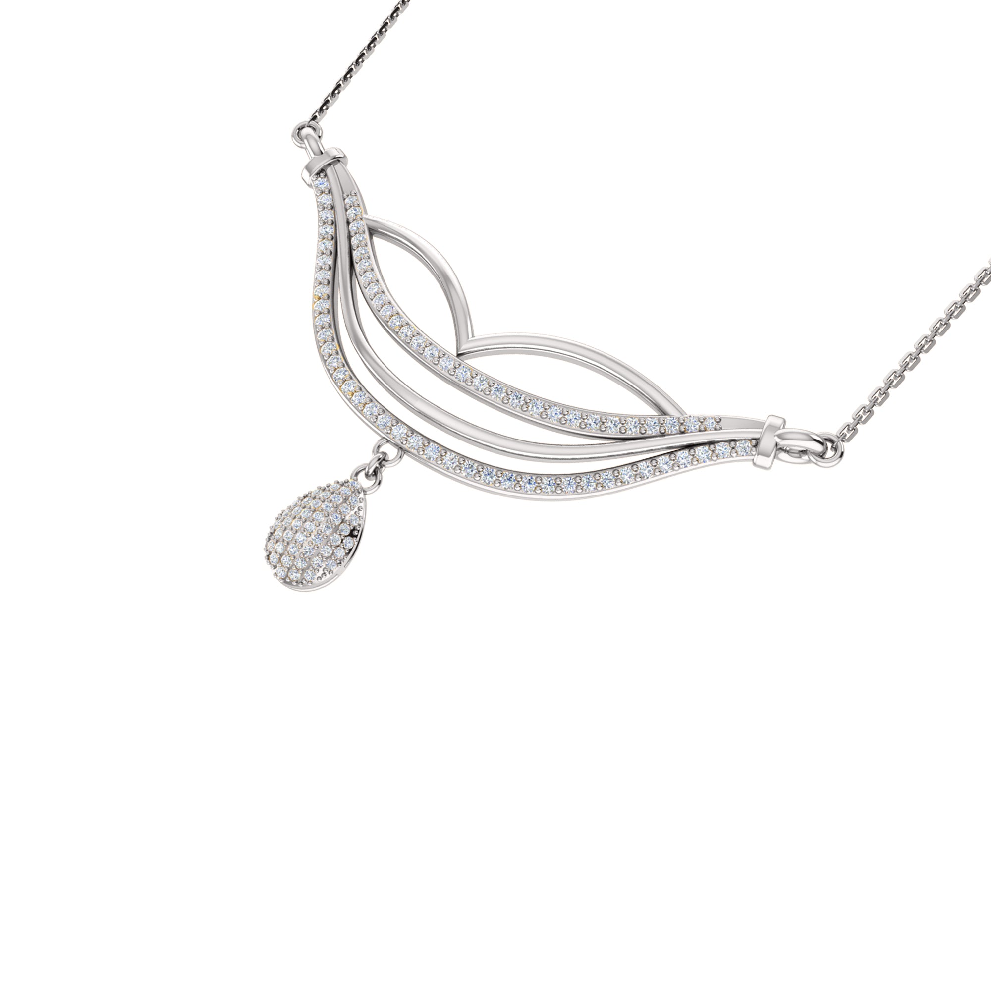 RKC 1,198 Karat Moissanit-Tropfen-Halsketten-Set, 925er Silber, 14 Karat Rosévergoldung, Produktgewicht: 8,50 g, Höhe: 35,00 mm