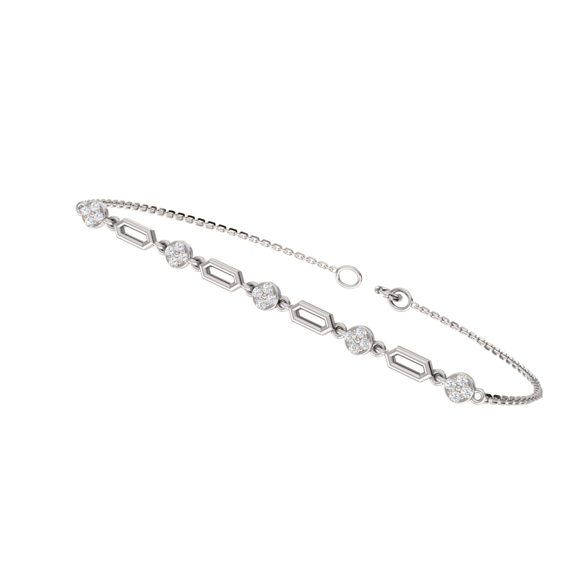 RKC 925 Sterling Silber 0,3 CT Edelstein für Damenarmband, 14 Karat Roségold vergoldet, Gewicht 3,70 GM