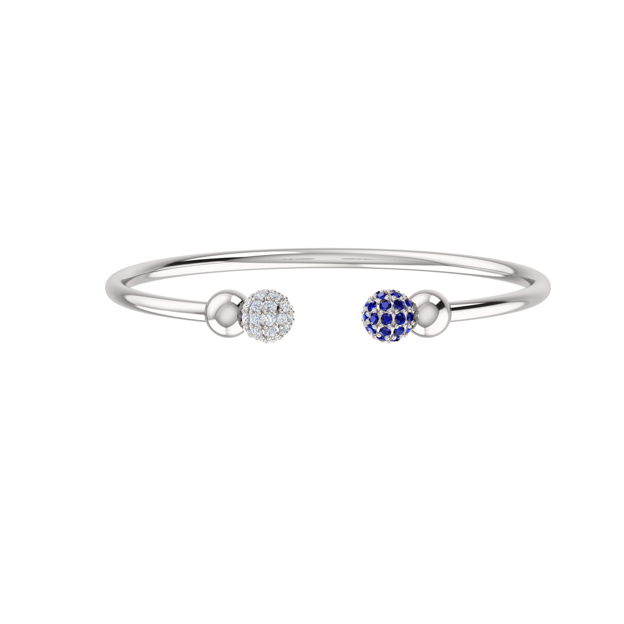 RKC Damen-Armreif aus 925er-Sterlingsilber, Karatgewicht: 1,08 CT, mit mehreren Edelsteinen, 14 Karat rosévergoldet, Produktgewicht: 10,00 GM, Höhe: 50,00 mm
