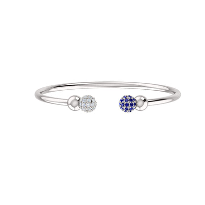 RKC Damen-Armreif aus 925er-Sterlingsilber, Karatgewicht: 1,08 CT, mit mehreren Edelsteinen, 14 Karat rosévergoldet, Produktgewicht: 10,00 GM, Höhe: 50,00 mm