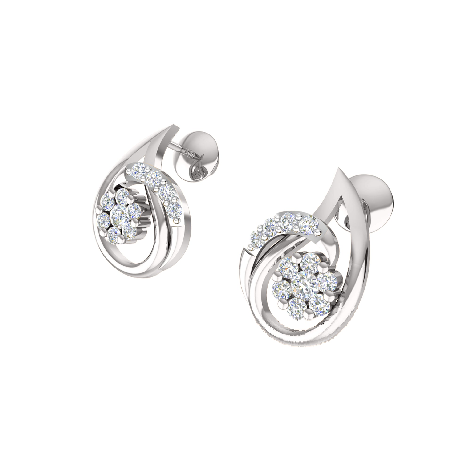 RKC 925 Silber, insgesamt 0,42 ct Moissanit-Anhänger, Ohrring-Set, Gewicht 5,40 g, mit 14-karätiger Rosévergoldung