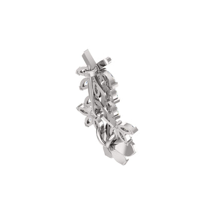 Spilla RKC Moissanite in argento sterling 925, placcata in oro rosa 14 carati, peso prodotto 1,60 GM, altezza 22,00 MM