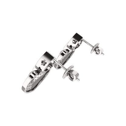 RKC 925 Silber Moissanit Funkelnder Tropfen-Ohrhänger, rosévergoldet, 1,2 CT, Höhe 24,50 mm