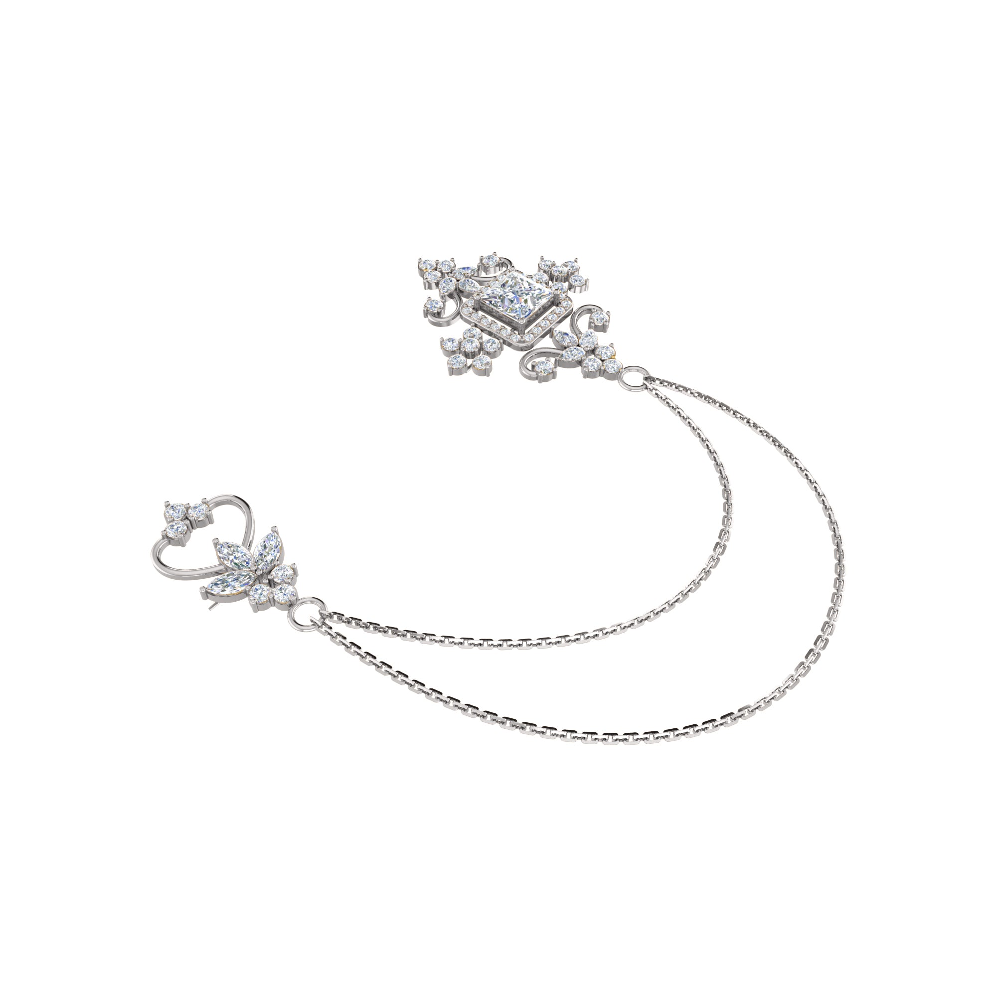 Spilla RKC Moissanite in argento sterling 925, prodotto placcato in oro rosa 14 carati, peso 6,10 GM, altezza 40,50 MM
