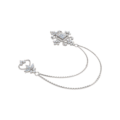 Spilla RKC Moissanite in argento sterling 925, prodotto placcato in oro rosa 14 carati, peso 6,10 GM, altezza 40,50 MM