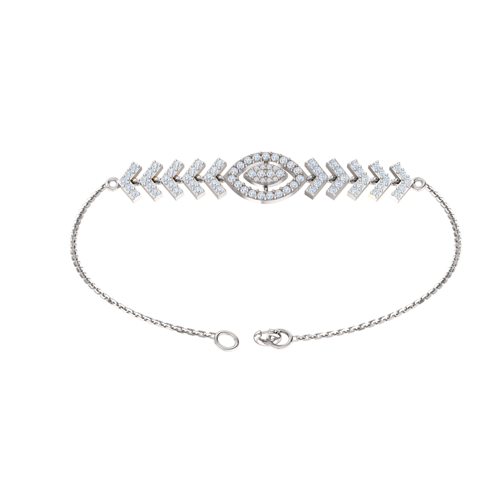 Pietra preziosa RKC in argento sterling 925 da 1,1 CT per bracciale da donna Placcato in oro giallo 14 carati Peso 6,00 GM