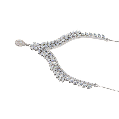 Charmante RKC 18 CT Moissanit-Halskette, 925er Silber, 14 Karat Roségold plattiert, Produktgewicht: 17,00 GM, Höhe: 100,00 mm