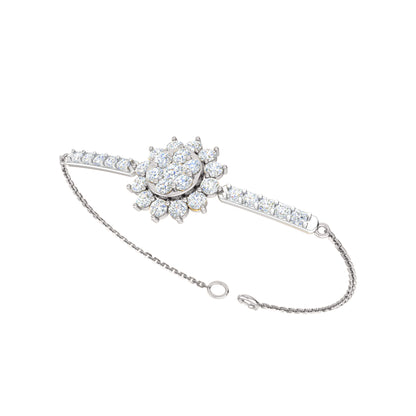 Pietra preziosa RKC in argento sterling 925 da 2,57 CT per bracciale da donna Placcato in oro rosa 14 carati Peso 5,50 GM