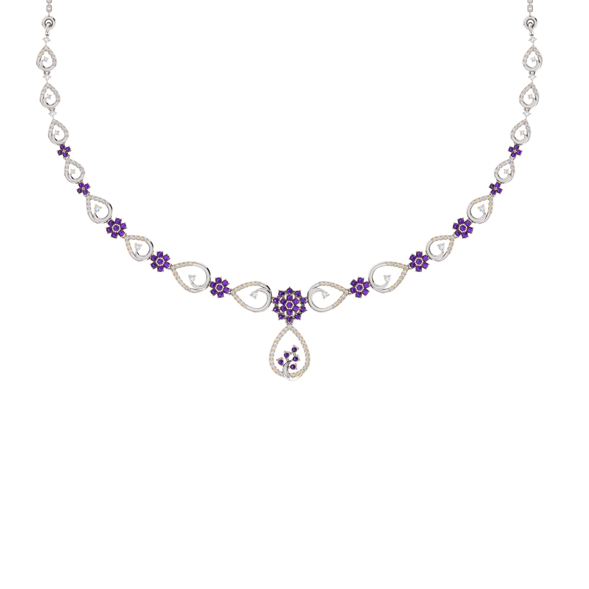 Collana affascinante con moissanite RKC 2.7 CT Argento 925 placcato oro rosa 14k Peso del prodotto 13,00 GM