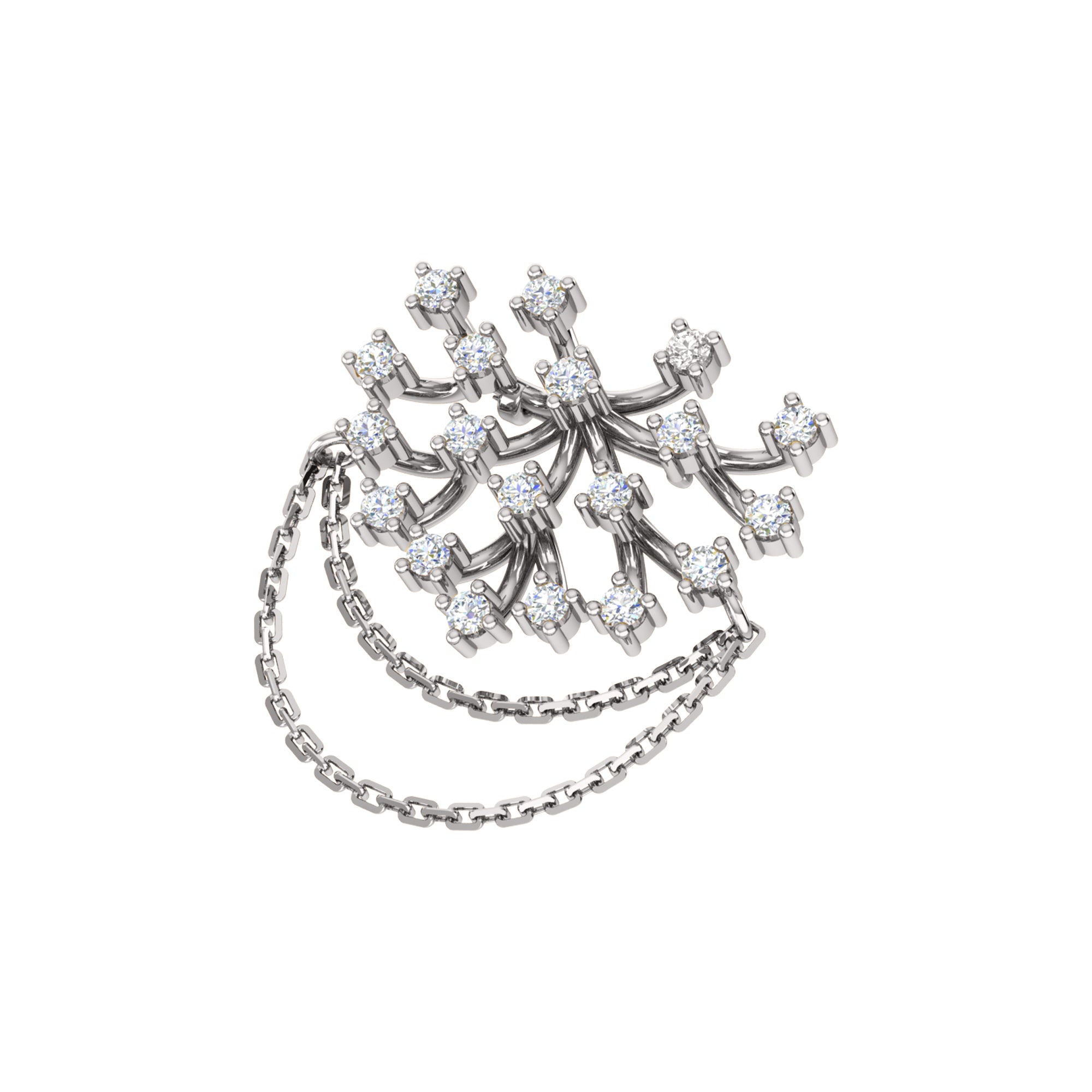 Spilla RKC Moissanite in argento sterling 925 placcata in oro giallo 14 carati Peso del prodotto 3,00 GM Altezza 23,00 MM