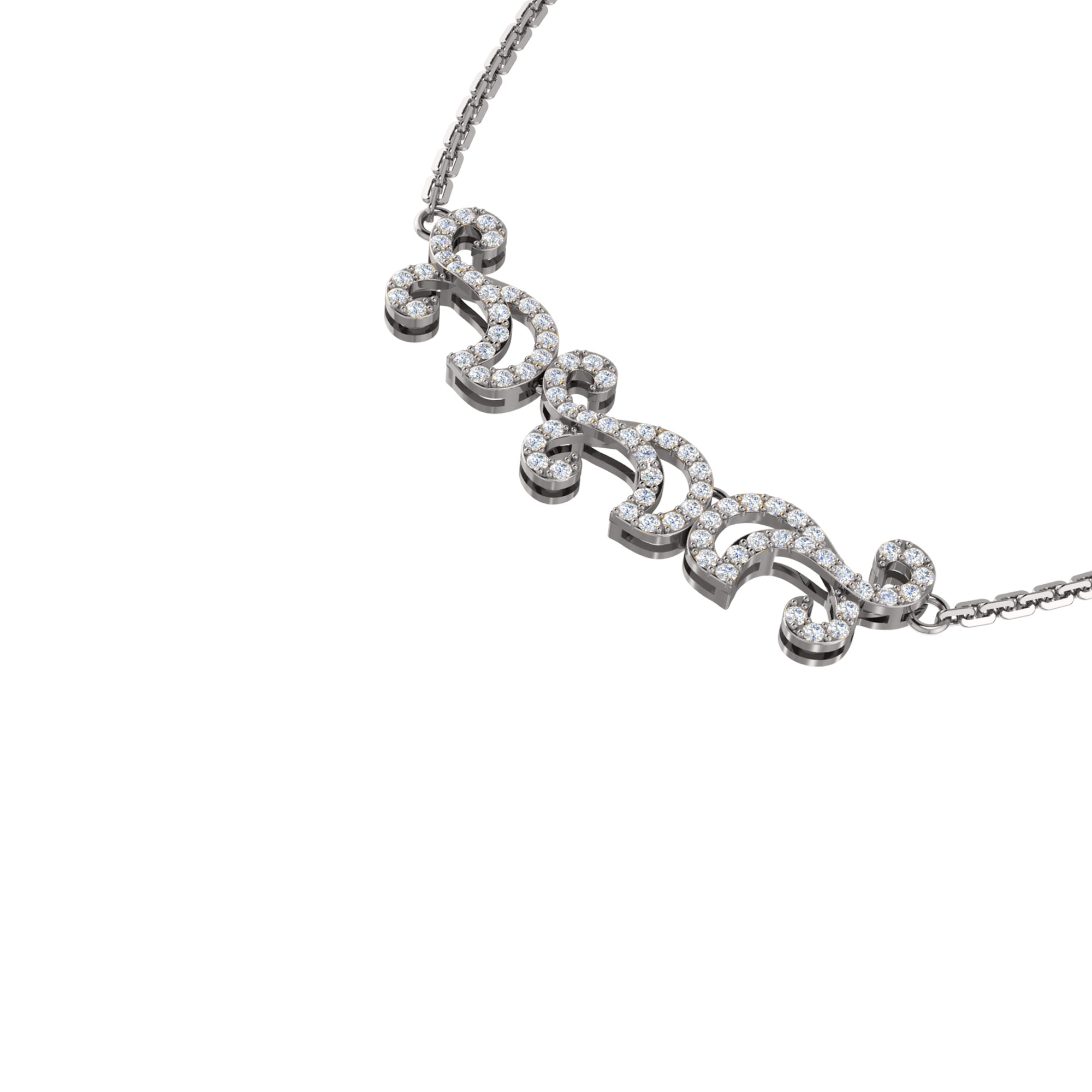 Collana affascinante con moissanite RKC 1.1 CT Argento 925 placcato oro rosa 14k Peso del prodotto 5,50 GM Altezza 11,00 MM