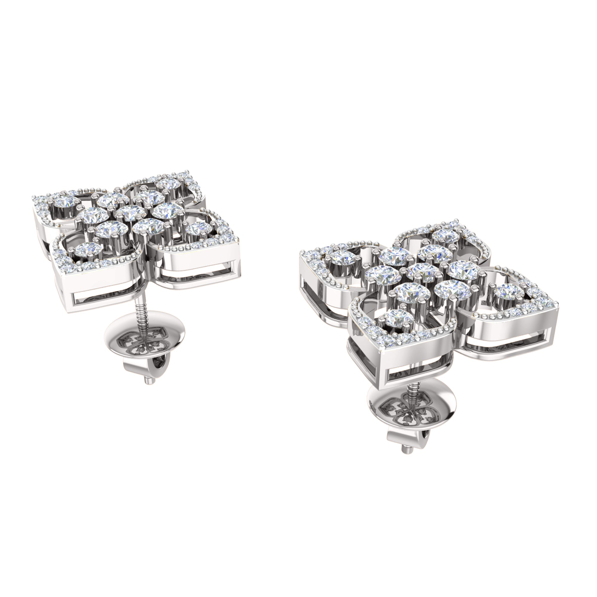 RKC 925 Sterling Silber Damen-Ohrring mit Blumenmuster für den täglichen Gebrauch, 14 Karat Gelb, Produktgewicht: 2,80 GM, Höhe: 14,70 mm
