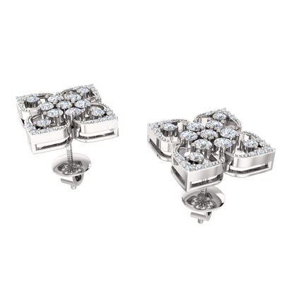 RKC 925 Sterling Silber Damen-Ohrring mit Blumenmuster für den täglichen Gebrauch, 14 Karat Gelb, Produktgewicht: 2,80 GM, Höhe: 14,70 mm
